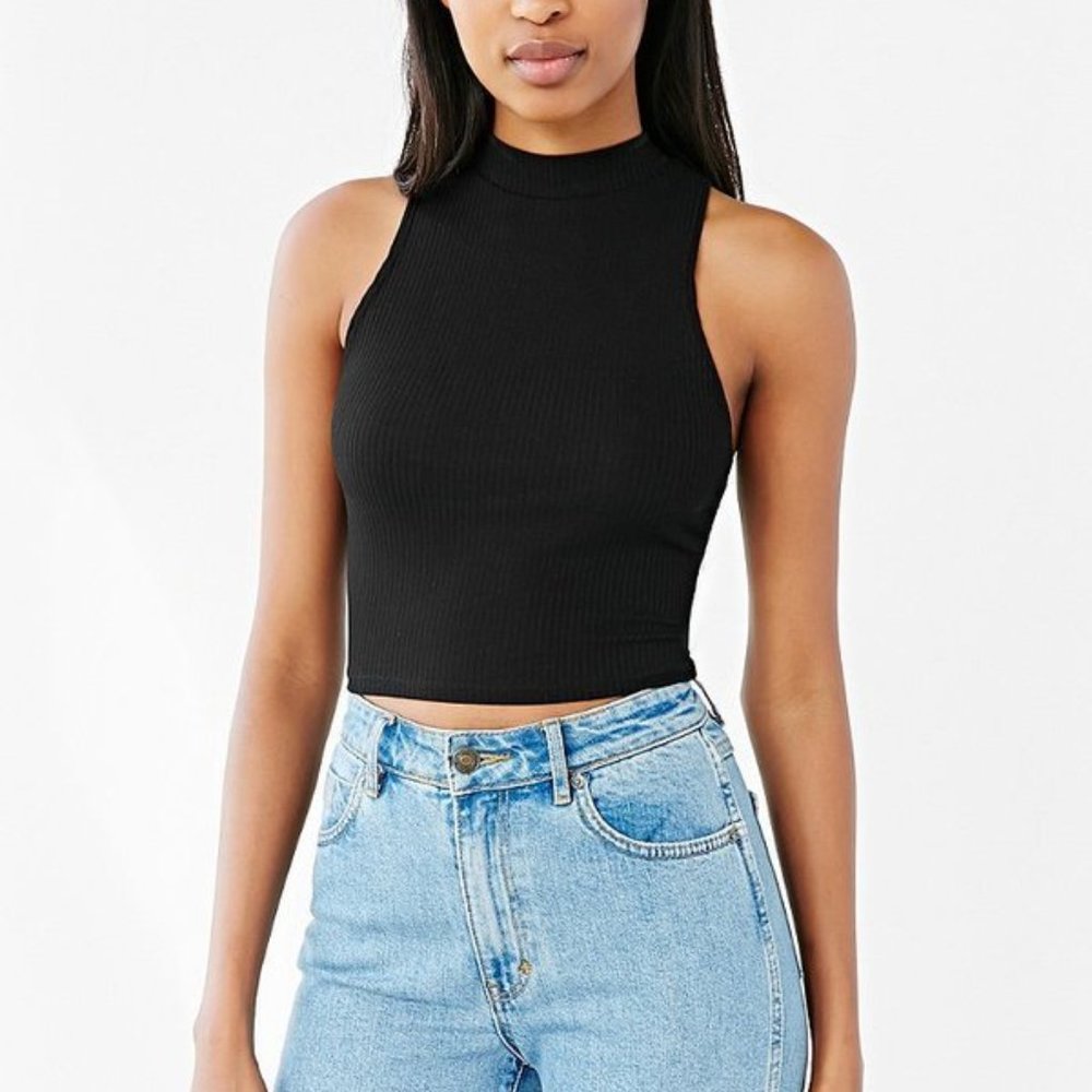 Silence + Noise Black Crop Top